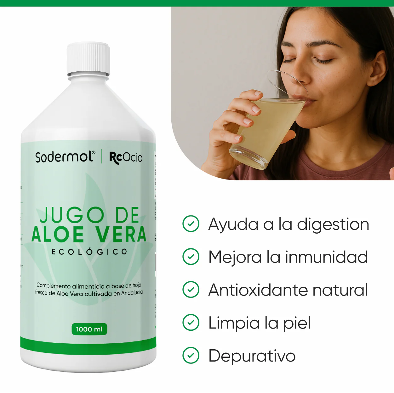 Aloe vera puro Bio/Ecológico 1L - Image 4