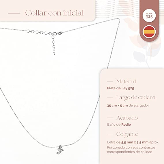 COLGANTE INICIALES EN PLATA DE LEY 925 CERTIFICADA - Image 3
