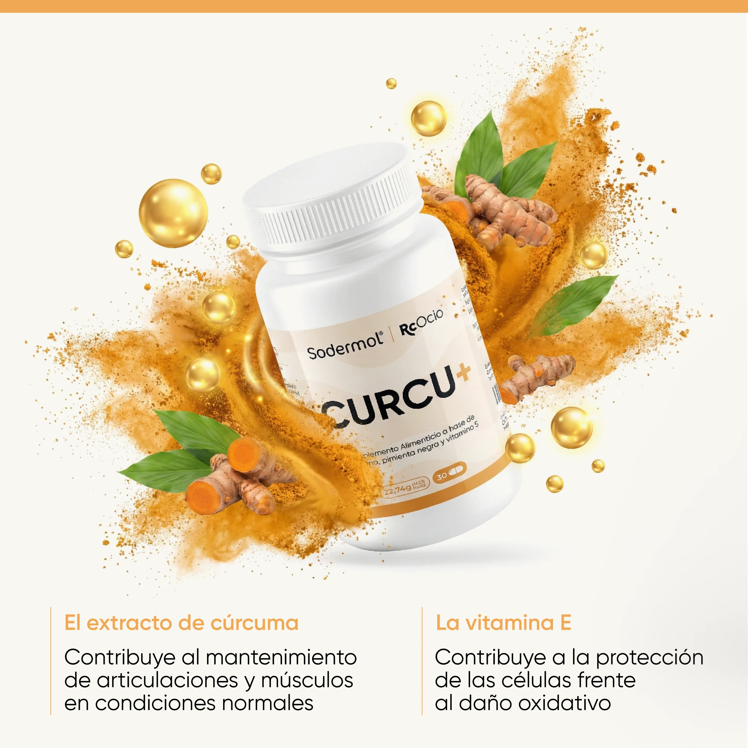 CURCU+ RcOcio – Cúrcuma de Alta Concentración con Piperina, Vitamina D y E - Image 5